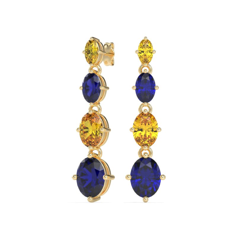 Graduating Oval Dangle Earrings