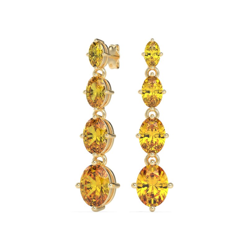 Graduating Oval Dangle Earrings