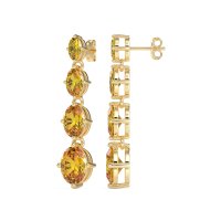 Graduating Oval Dangle Earrings