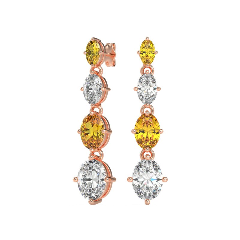 Graduating Oval Dangle Earrings
