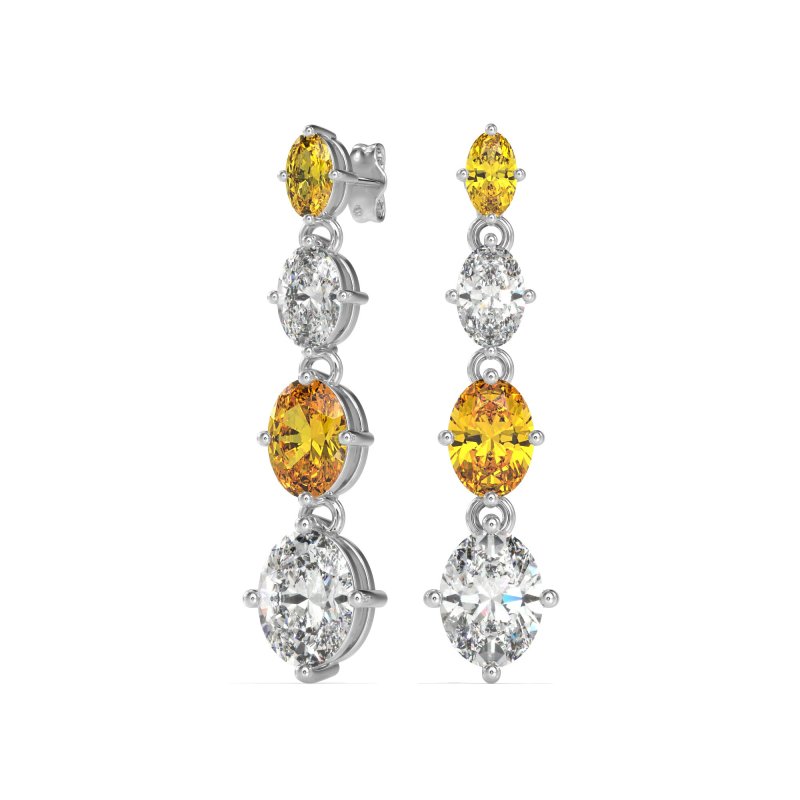 Graduating Oval Dangle Earrings