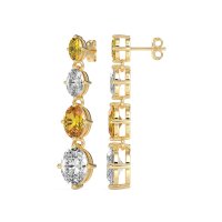 Graduating Oval Dangle Earrings