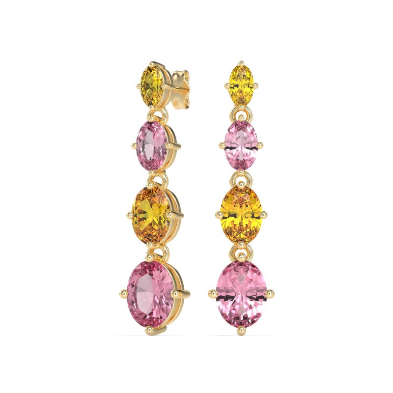 Graduating Oval Dangle Earrings