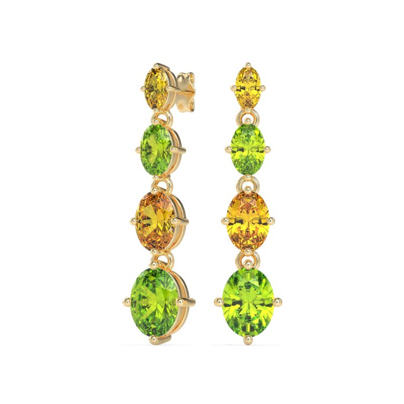 Graduating Oval Dangle Earrings