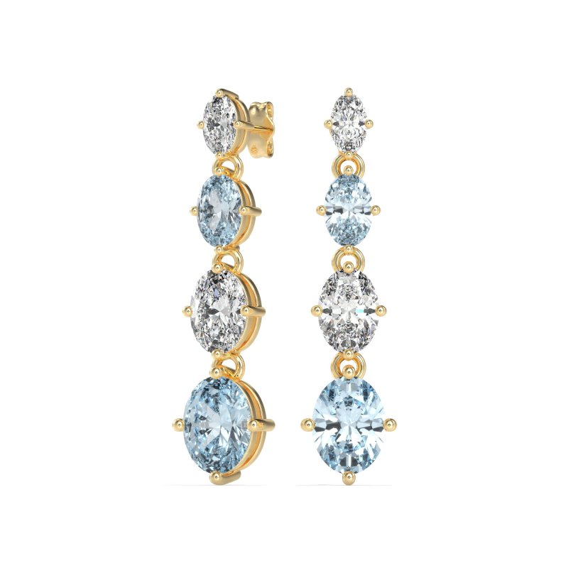 Graduating Oval Dangle Earrings