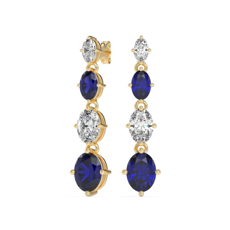 Graduating Oval Dangle Earrings