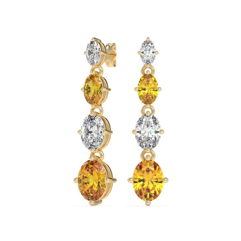 Graduating Oval Dangle Earrings