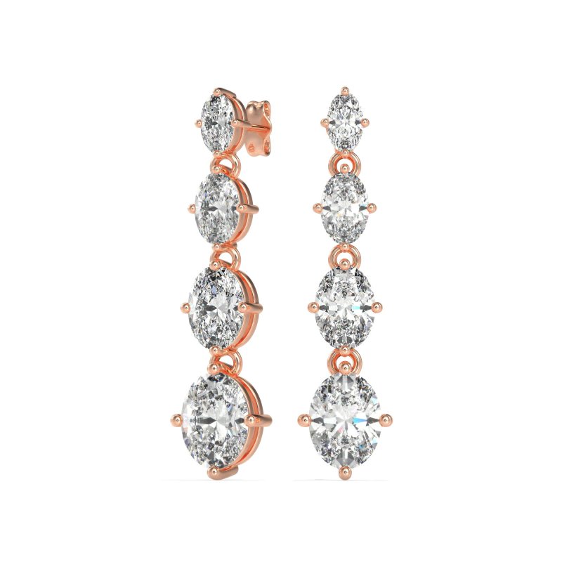 Graduating Oval Dangle Earrings