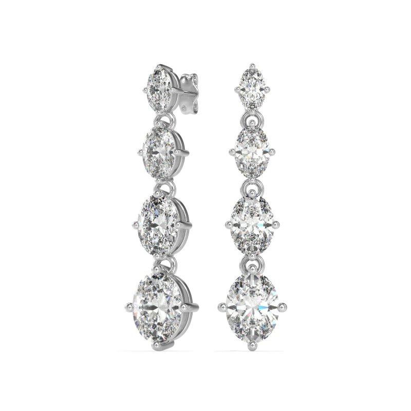 Graduating Oval Dangle Earrings