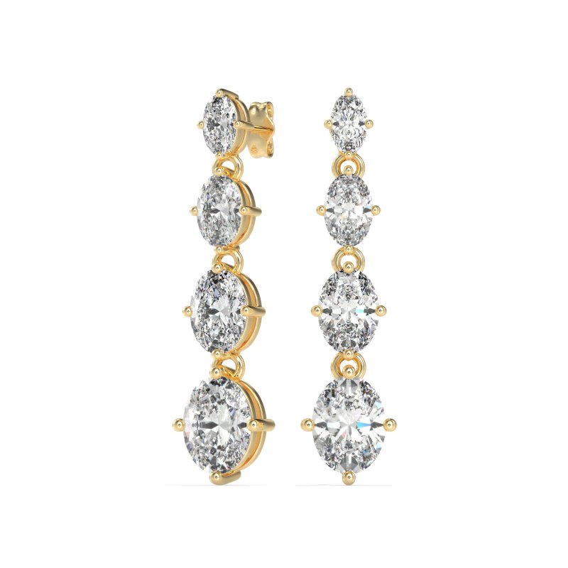 Graduating Oval Dangle Earrings