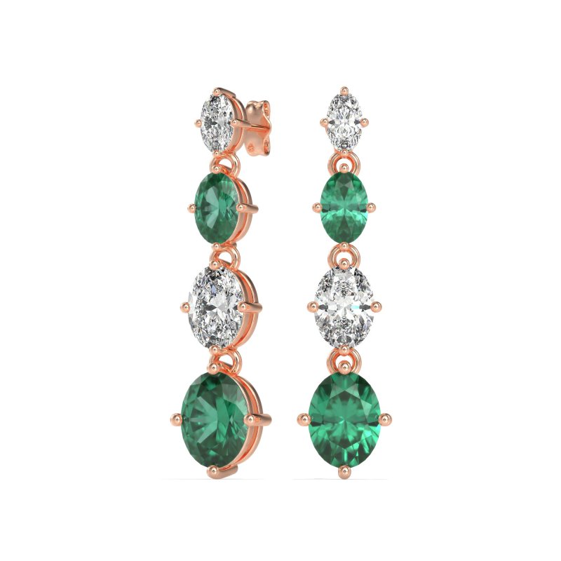 Graduating Oval Dangle Earrings