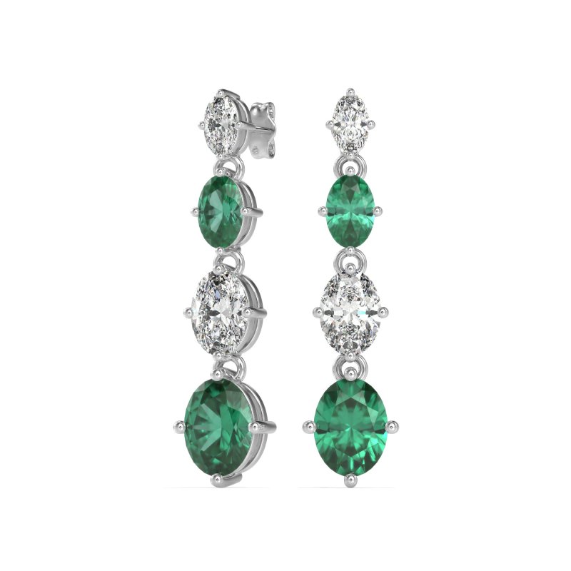 Graduating Oval Dangle Earrings