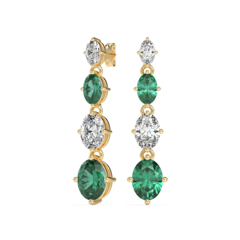 Graduating Oval Dangle Earrings