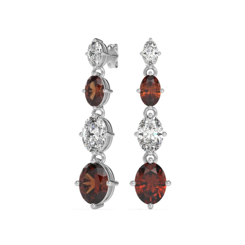 Graduating Oval Dangle Earrings