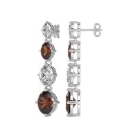 Graduating Oval Dangle Earrings