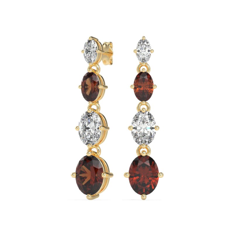 Graduating Oval Dangle Earrings