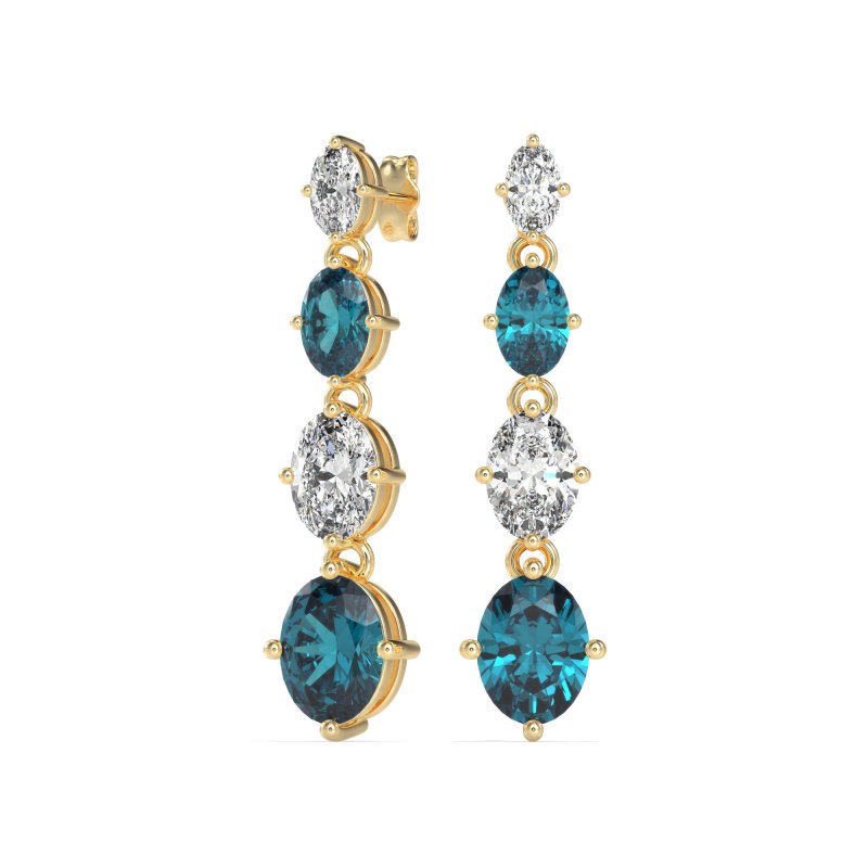 Graduating Oval Dangle Earrings