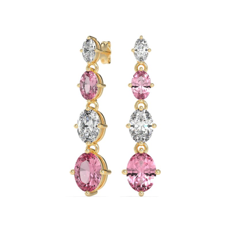 Graduating Oval Dangle Earrings