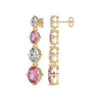 Graduating Oval Dangle Earrings