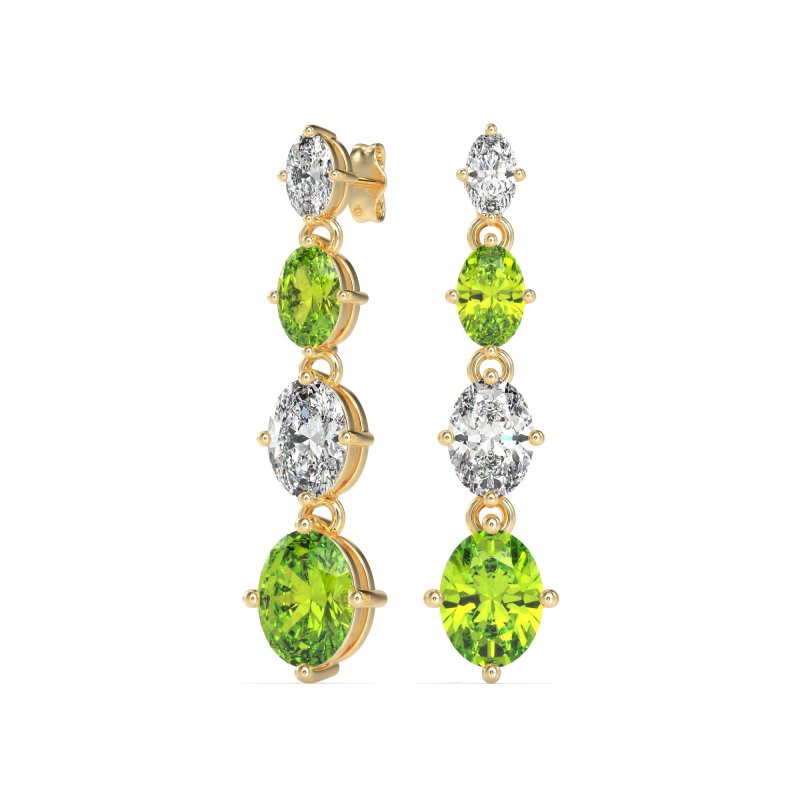 Graduating Oval Dangle Earrings