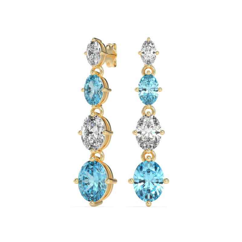Graduating Oval Dangle Earrings