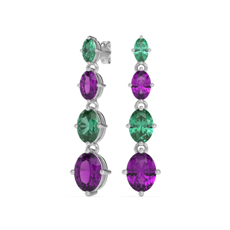 Graduating Oval Dangle Earrings