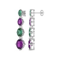 Graduating Oval Dangle Earrings
