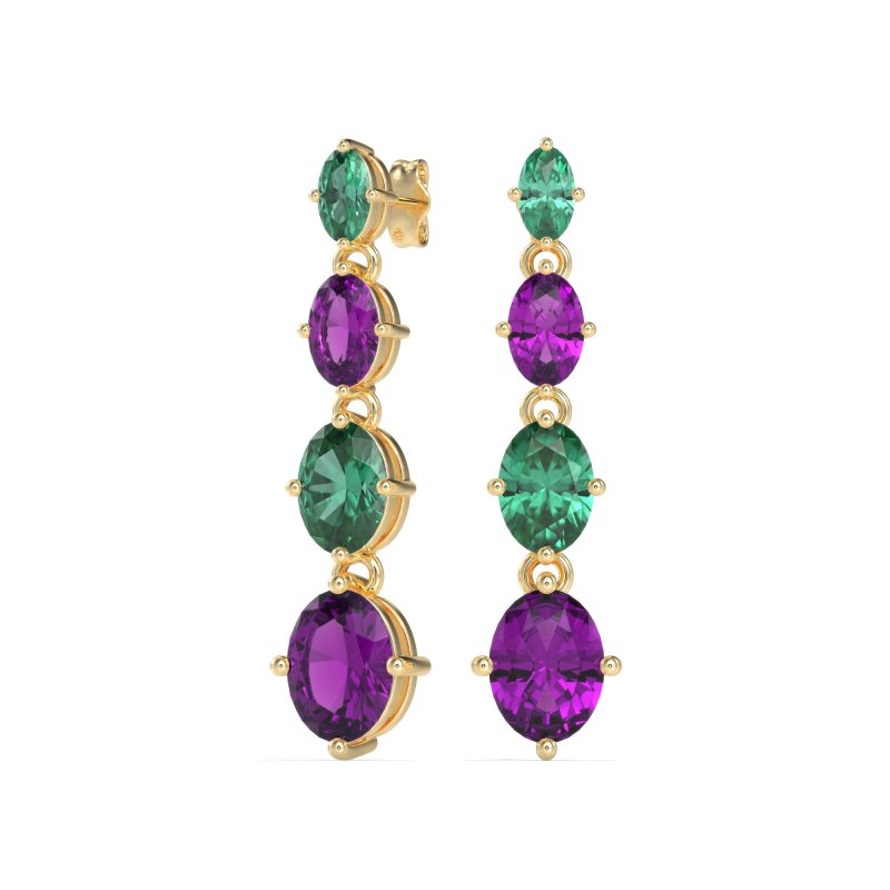 Graduating Oval Dangle Earrings