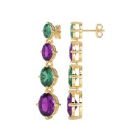 Graduating Oval Dangle Earrings