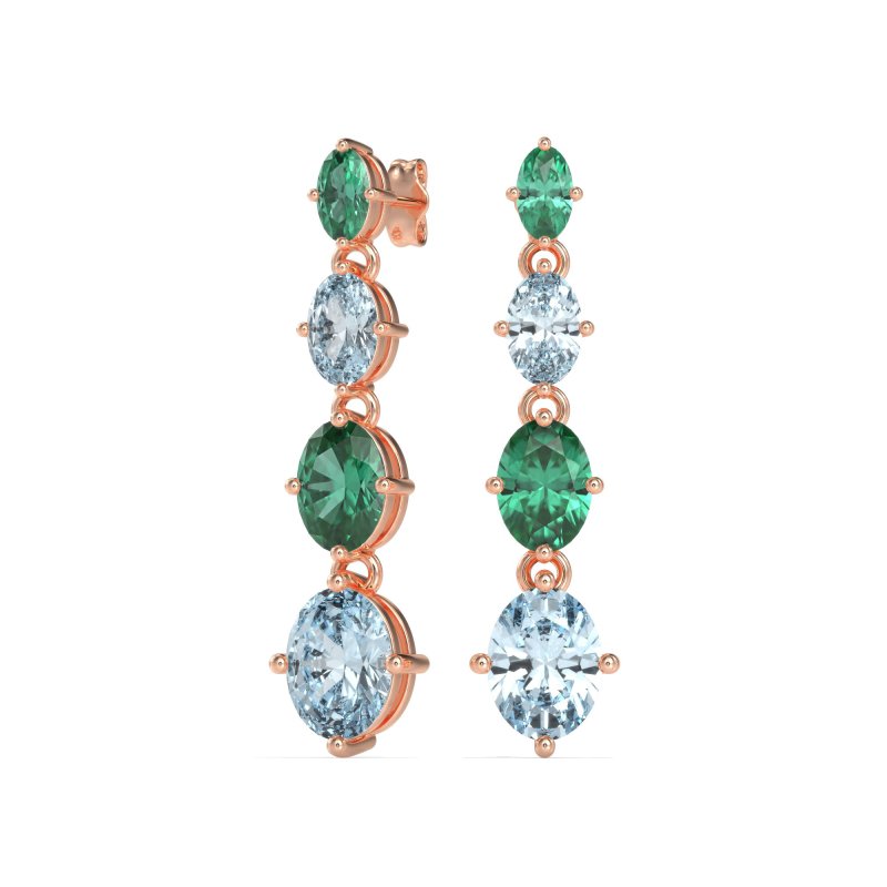 Graduating Oval Dangle Earrings