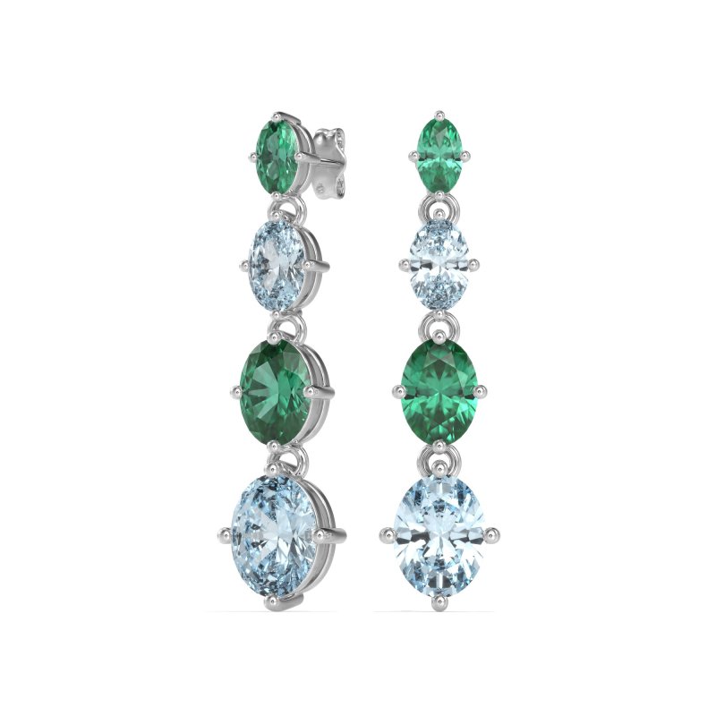 Graduating Oval Dangle Earrings