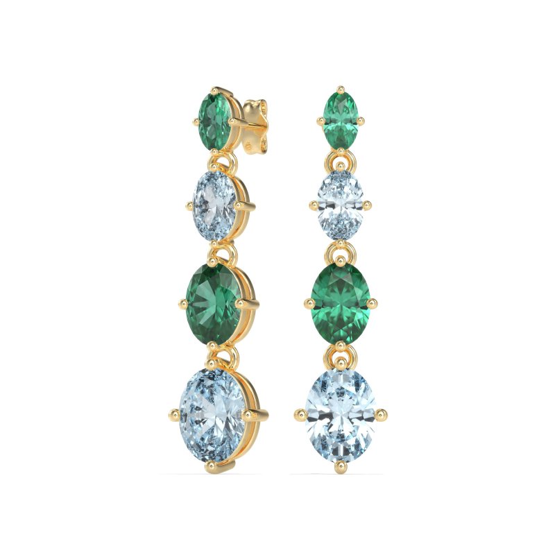 Graduating Oval Dangle Earrings