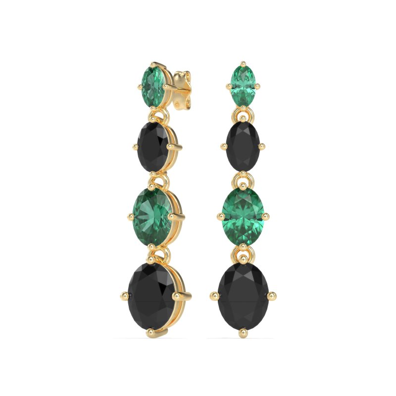 Graduating Oval Dangle Earrings