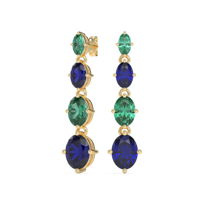 Graduating Oval Dangle Earrings