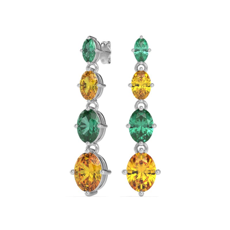 Graduating Oval Dangle Earrings