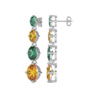 Graduating Oval Dangle Earrings
