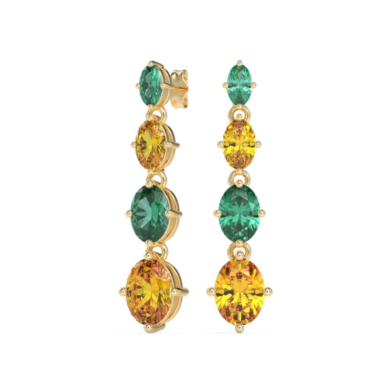 Graduating Oval Dangle Earrings