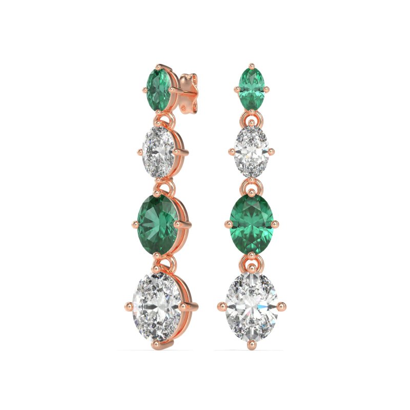 Graduating Oval Dangle Earrings