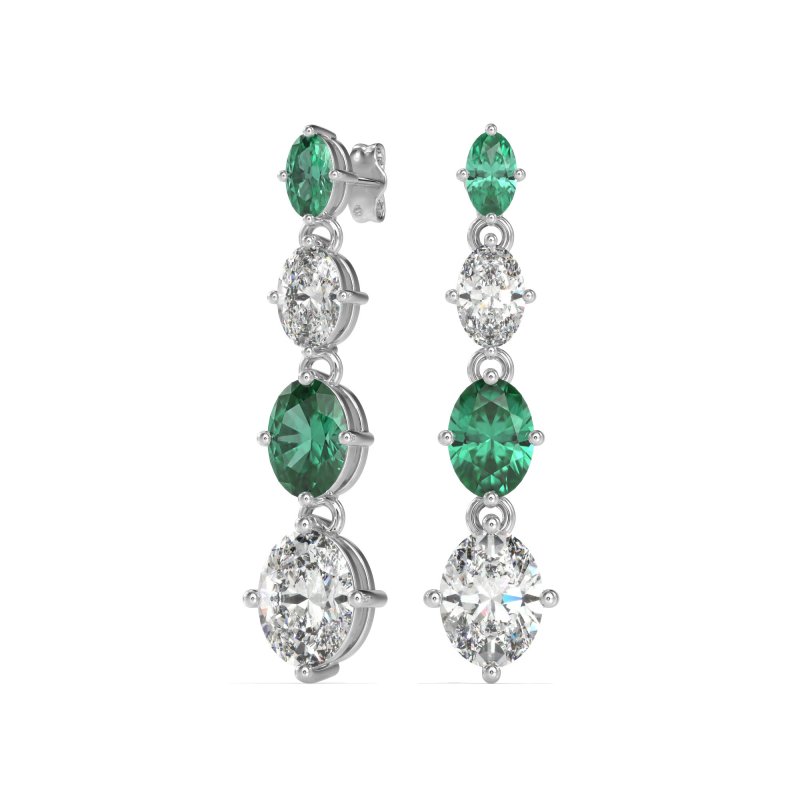 Graduating Oval Dangle Earrings