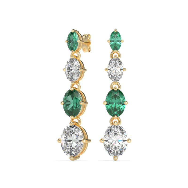 Graduating Oval Dangle Earrings