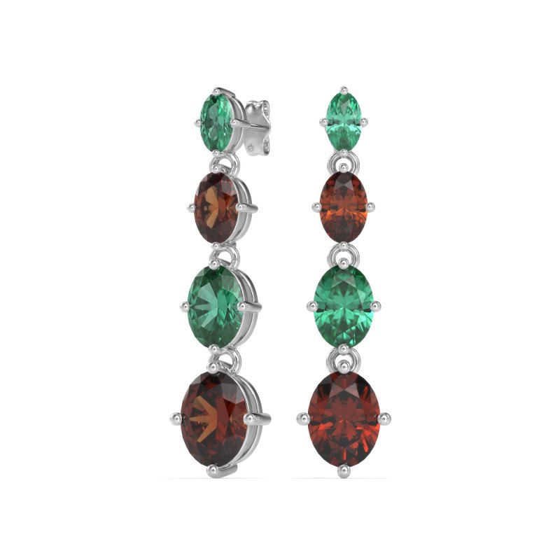 Graduating Oval Dangle Earrings