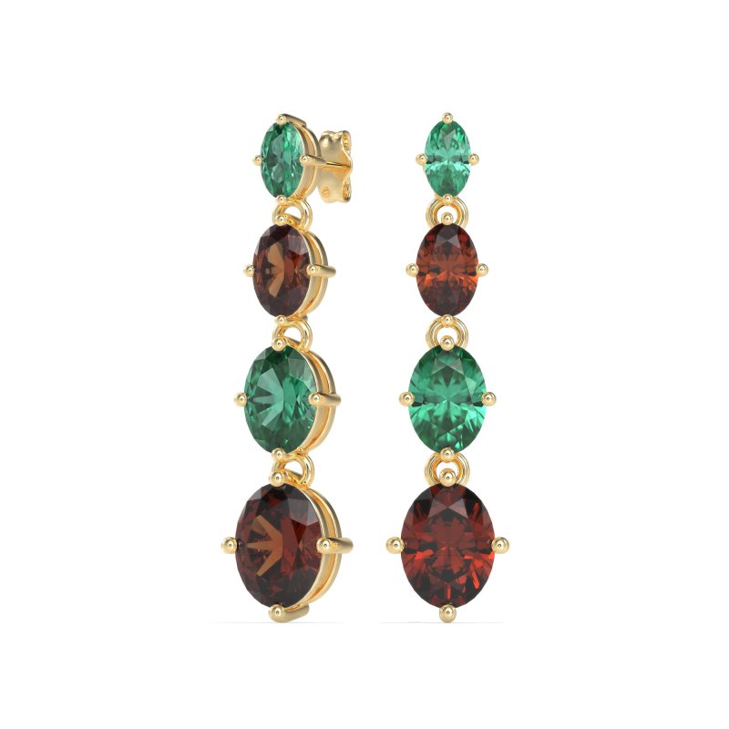 Graduating Oval Dangle Earrings