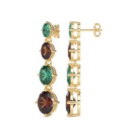 Graduating Oval Dangle Earrings