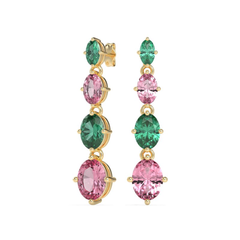 Graduating Oval Dangle Earrings