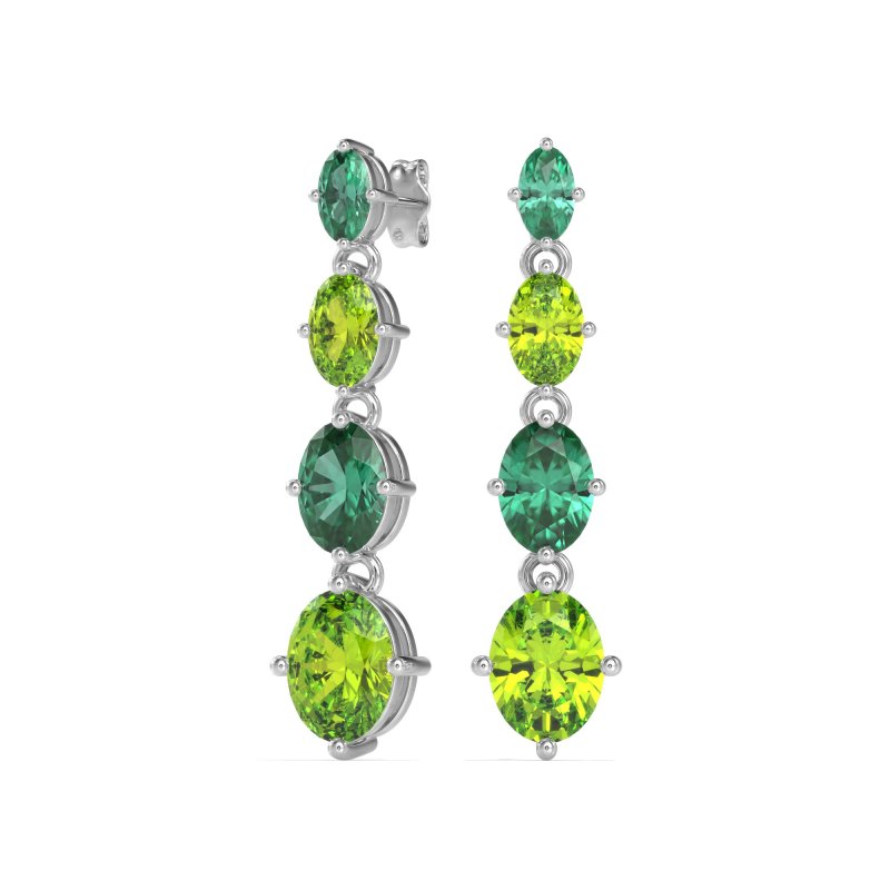 Graduating Oval Dangle Earrings