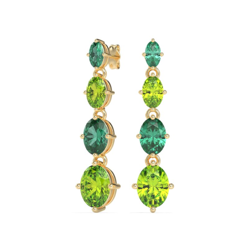 Graduating Oval Dangle Earrings