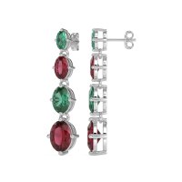Graduating Oval Dangle Earrings