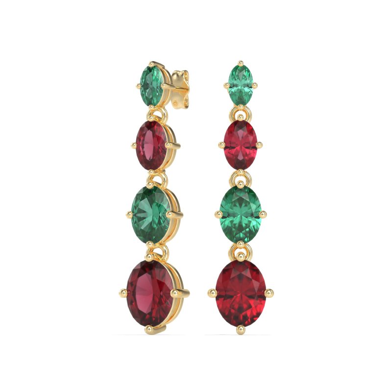 Graduating Oval Dangle Earrings