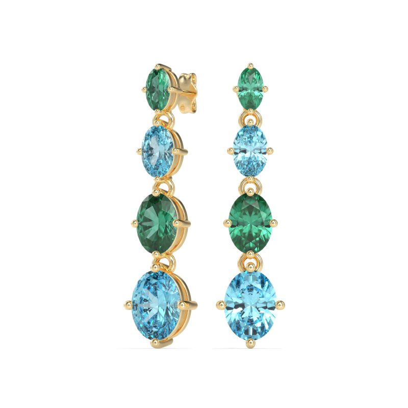 Graduating Oval Dangle Earrings