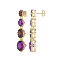 Graduating Oval Dangle Earrings